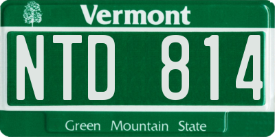 VT license plate NTD814