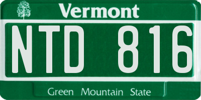 VT license plate NTD816