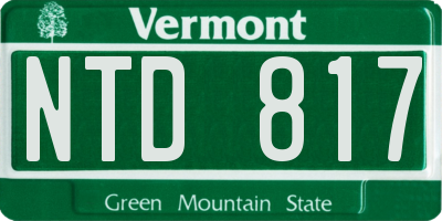 VT license plate NTD817