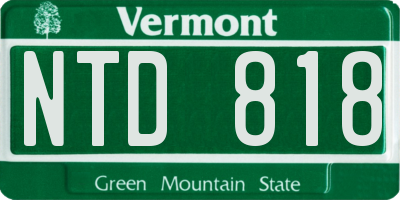 VT license plate NTD818