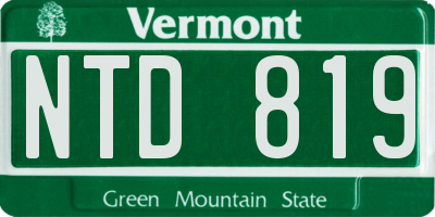 VT license plate NTD819