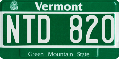 VT license plate NTD820