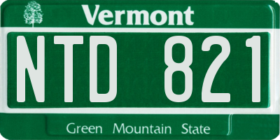 VT license plate NTD821