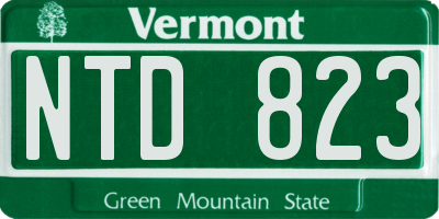 VT license plate NTD823