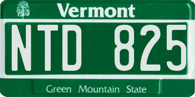 VT license plate NTD825