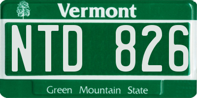 VT license plate NTD826