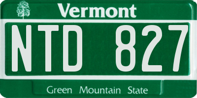 VT license plate NTD827