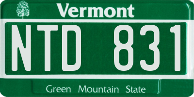 VT license plate NTD831