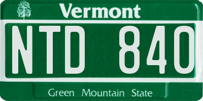 VT license plate NTD840