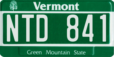 VT license plate NTD841