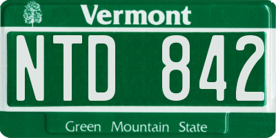 VT license plate NTD842