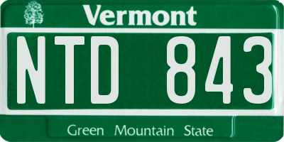 VT license plate NTD843