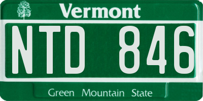 VT license plate NTD846