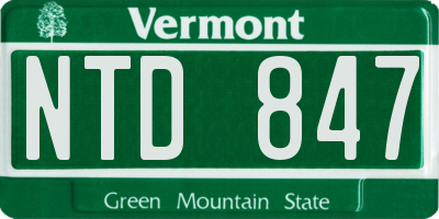 VT license plate NTD847