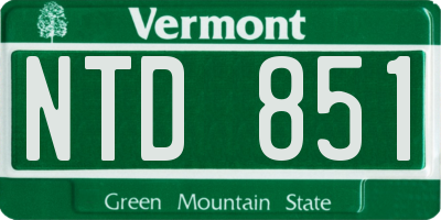 VT license plate NTD851