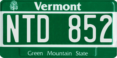 VT license plate NTD852
