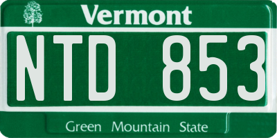 VT license plate NTD853