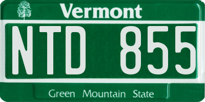 VT license plate NTD855