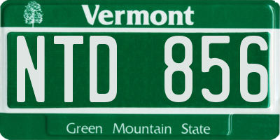 VT license plate NTD856