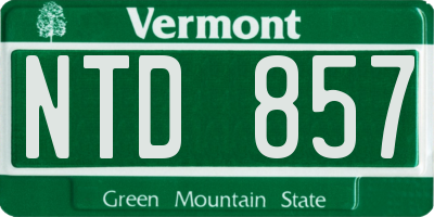 VT license plate NTD857