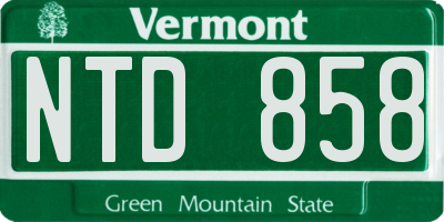 VT license plate NTD858