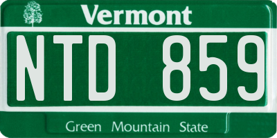 VT license plate NTD859