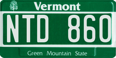 VT license plate NTD860