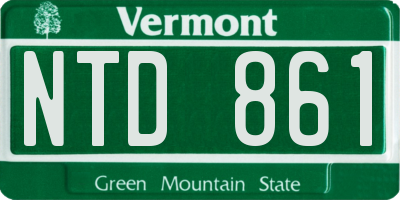 VT license plate NTD861