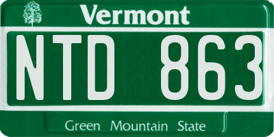 VT license plate NTD863