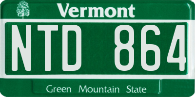 VT license plate NTD864