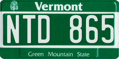 VT license plate NTD865