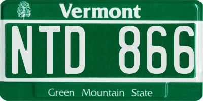 VT license plate NTD866