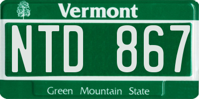 VT license plate NTD867