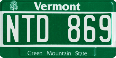 VT license plate NTD869