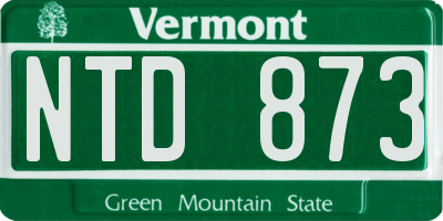 VT license plate NTD873