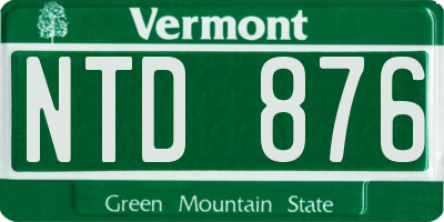 VT license plate NTD876