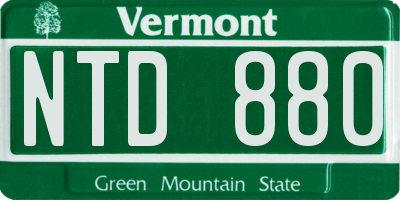 VT license plate NTD880