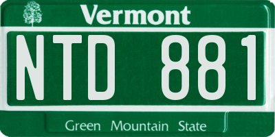 VT license plate NTD881