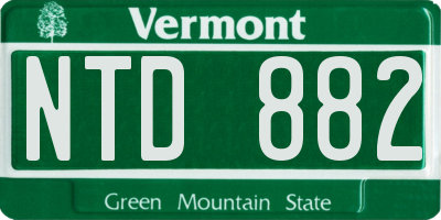 VT license plate NTD882