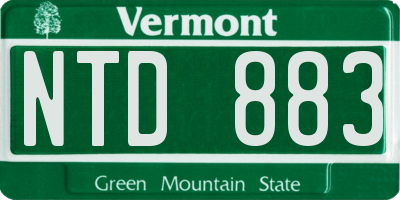 VT license plate NTD883