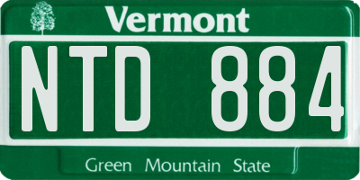 VT license plate NTD884