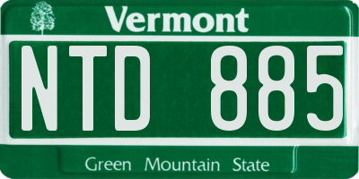 VT license plate NTD885