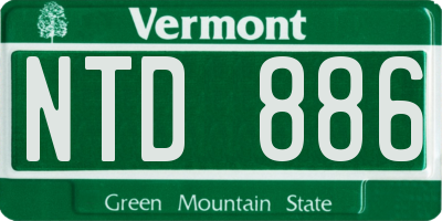 VT license plate NTD886
