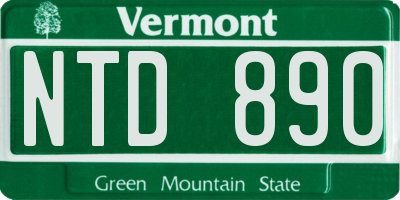 VT license plate NTD890