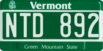 VT license plate NTD892