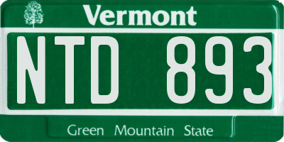VT license plate NTD893