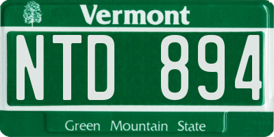 VT license plate NTD894