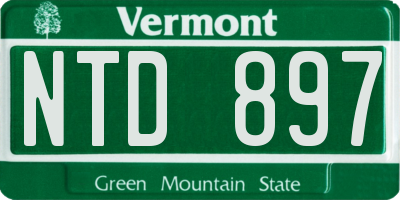 VT license plate NTD897