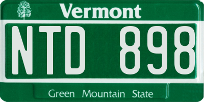 VT license plate NTD898