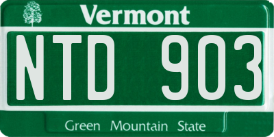 VT license plate NTD903